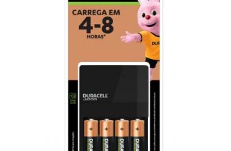 Carregador de Pilhas Recarregáveis AA e AAA DURACELL Com 4 Pilhas AA