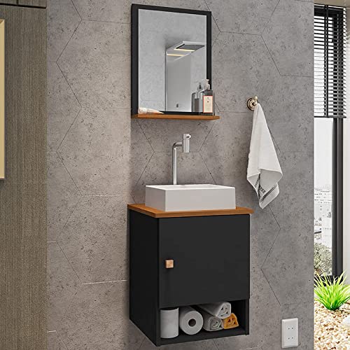 Gabinete Arm Banheiro Lima Porta Com Cuba Tulipa Branca Cor Preto Fosco Nature Ca A Descontos