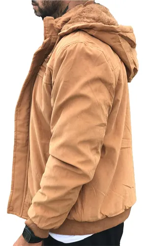 Jaqueta Masculina De Sarja Com Capuz