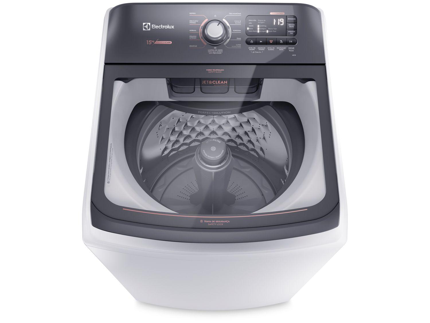 Lavadora de Roupas Electrolux 15kg Cesto Inox