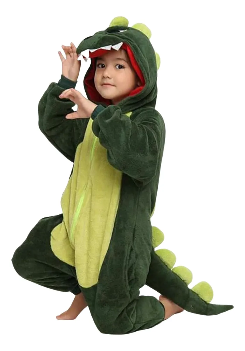 Pijama Macacão Dinossauro Infantil e Adulto