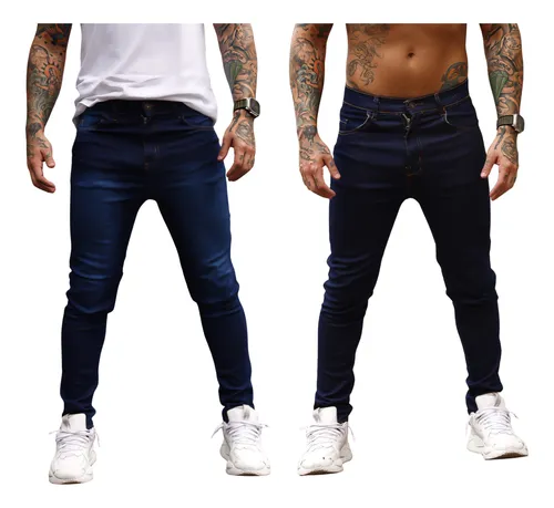 Kit 2 Calça Jeans Masculina Preta Azul