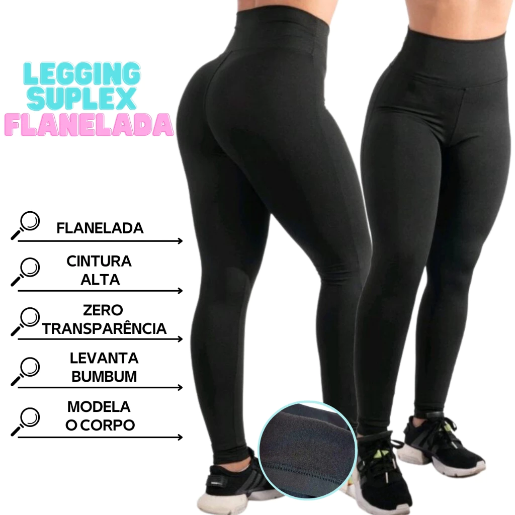 Legging Flanelada Grossa Calça Leg Peluciada Forrada