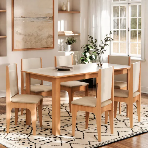 Sala De Jantar Mesa Com 6 Cadeiras