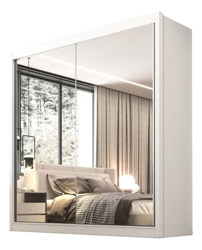 Guarda Roupa Casal 2 Portas Com Espelho