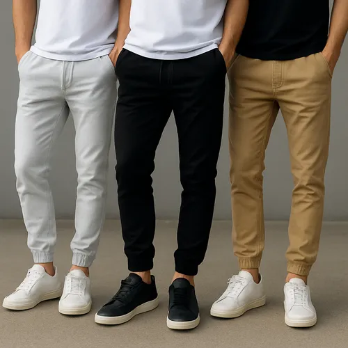 Kit 3 Calça Jogger Masculina Sarja Com Punho