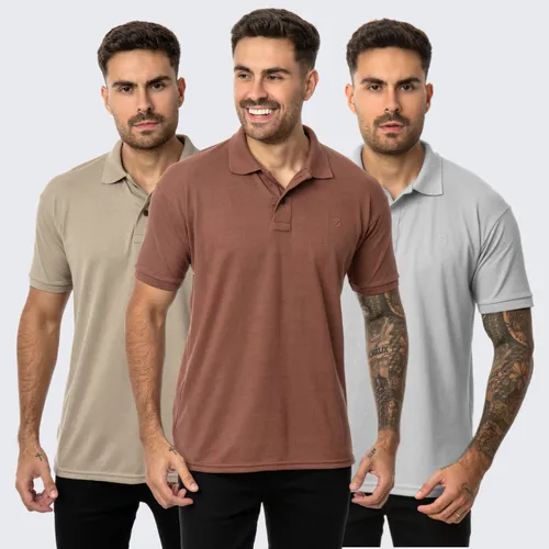 Kit 3 Camisas Masculinas Polo Pique