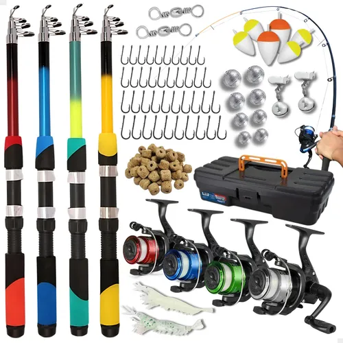 Pescamping Kit Pesca Completo 4 Varas Fibra