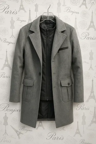 Sobretudo Masculino Elegante Gabardine Duplo