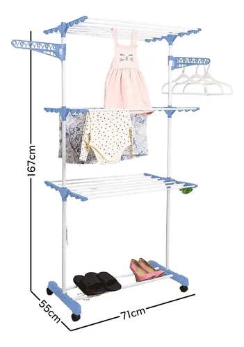 Varal De Chão Grande De Roupas 3 Andares