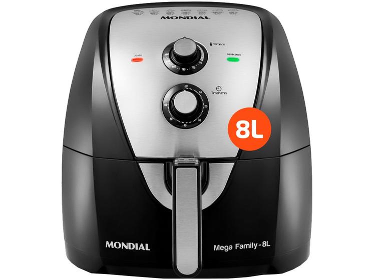 Air Fryer Mondial AFN-80-BI Preta e Inox 8L