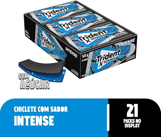 Chiclete Trident XSenses Intense Sem Açúcar