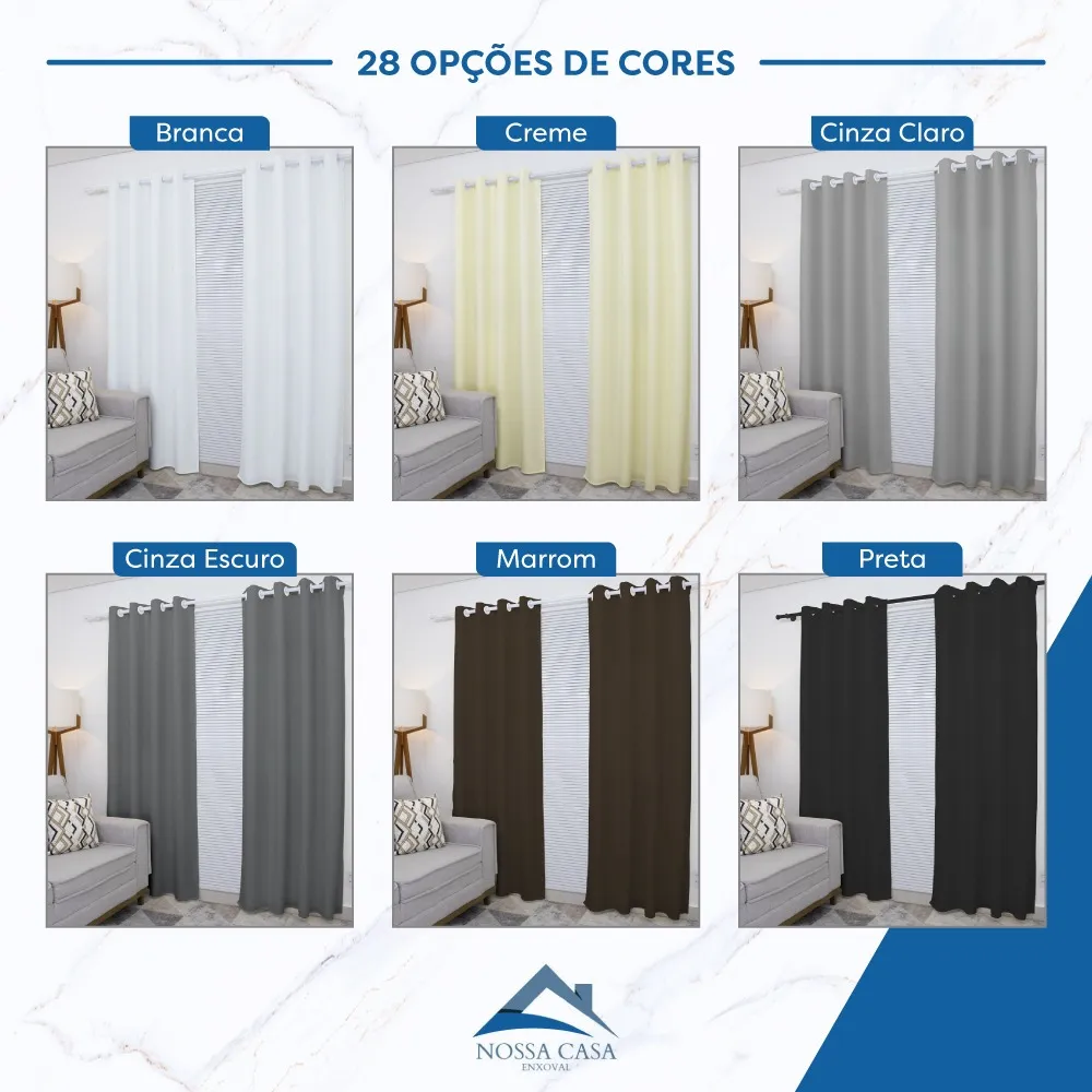 Cortina Oxford Tecido Grosso 300×250 Sala Quarto