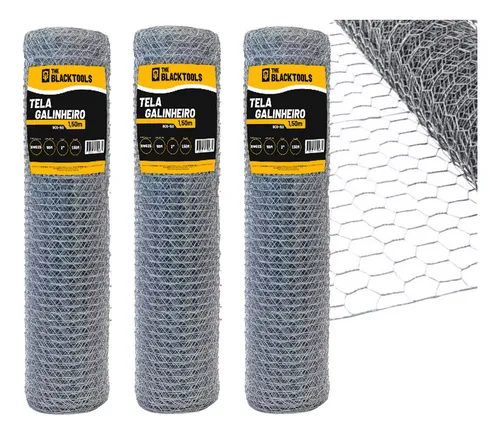 Kit 3 Telas Galvanizada 50m X 1,50m