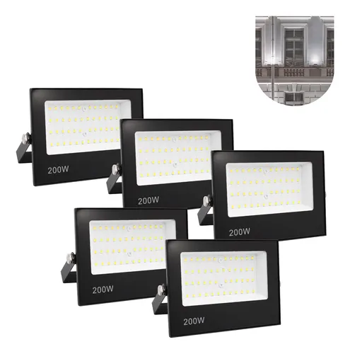 Kit 5 Refletor Led Ry 200w