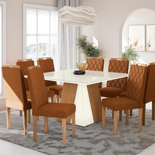 Mesa De Jantar Com 8 Cadeiras
