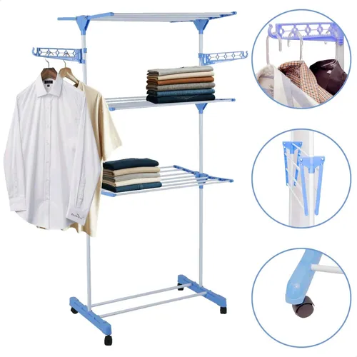 Varal De Chão Grande De Roupas 3 Andares  170 cm