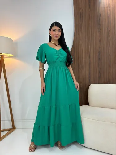 Vestido Longo Feminino De Manguinhas Multiuso De Luxo