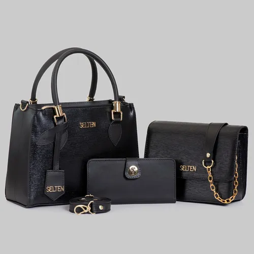 Bolsa Pequena Com Bolsa Média Mais Carteira Kit 3 Peças