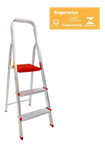 Escada De Alumínio Dobrável Compacta