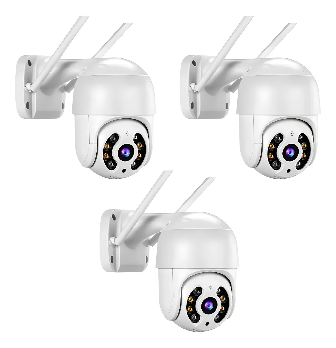 Kit 3 Cameras Ip Wifi Rotativa