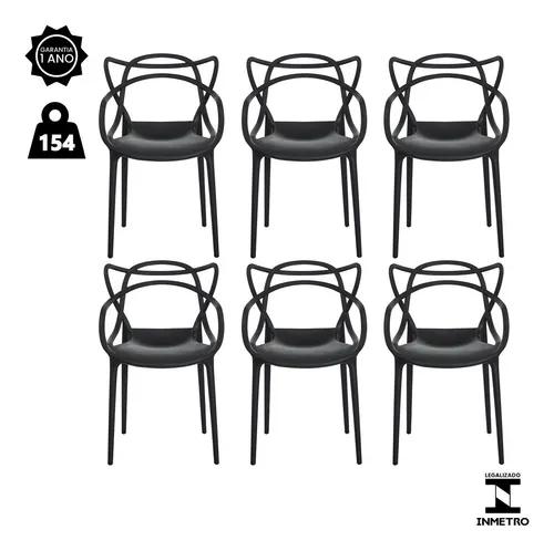 Kit 6 Cadeiras De Jantar Allegra