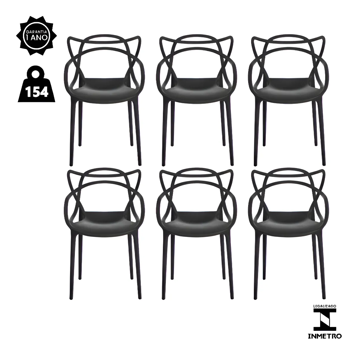 Kit 6 Cadeiras De Jantar Allegra