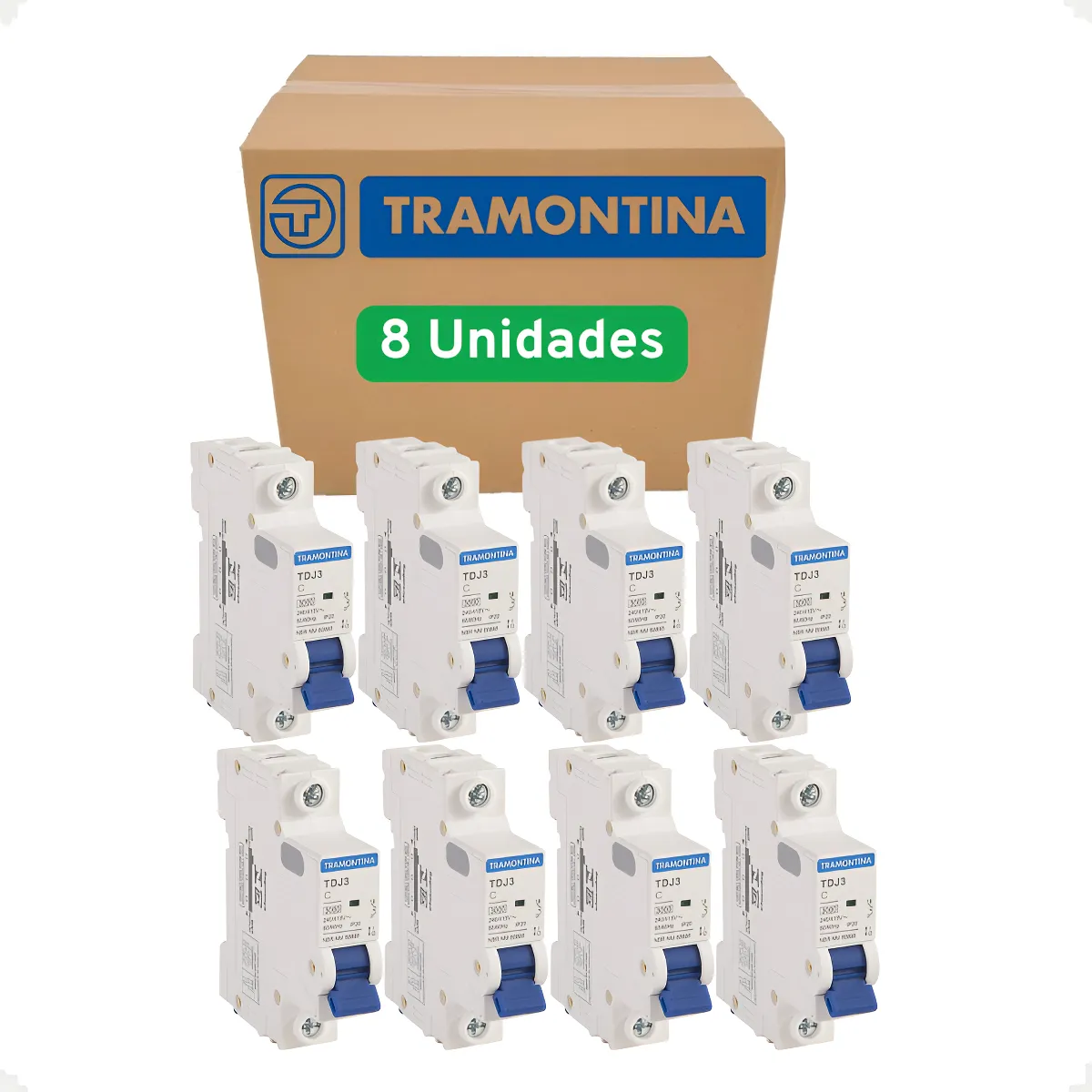 Kit 8 Disjuntor Monopolar 20a