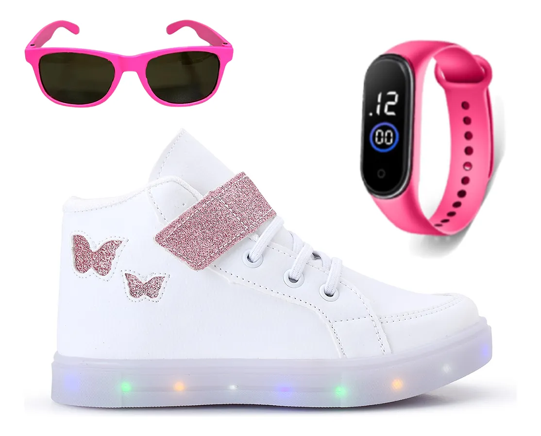 Kit Tênis Menina + Oculos Relogio