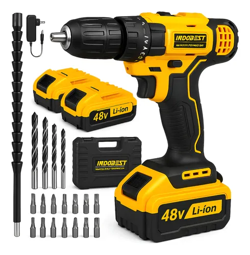 Parafusadeira Furadeira Sem Fio 48 2 Baterias