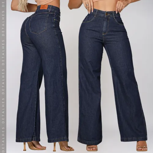 Calça Jeans Wide Leg Pantalona