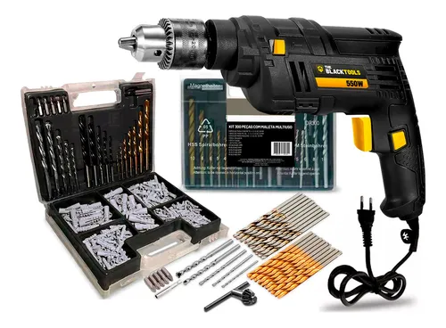 Furadeira kit 300 peças