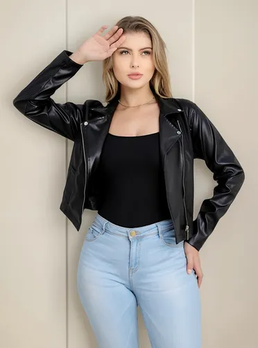 Jaqueta Feminina Couro Casaco