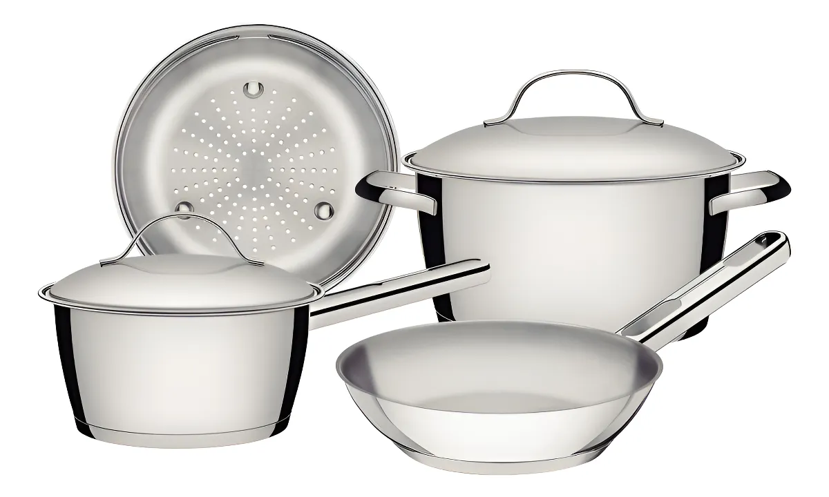 Jogo De Panelas Inox Fundo Triplo tramontina