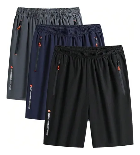 Kit 3 Bermudas Dry Fit De Seda Gelada