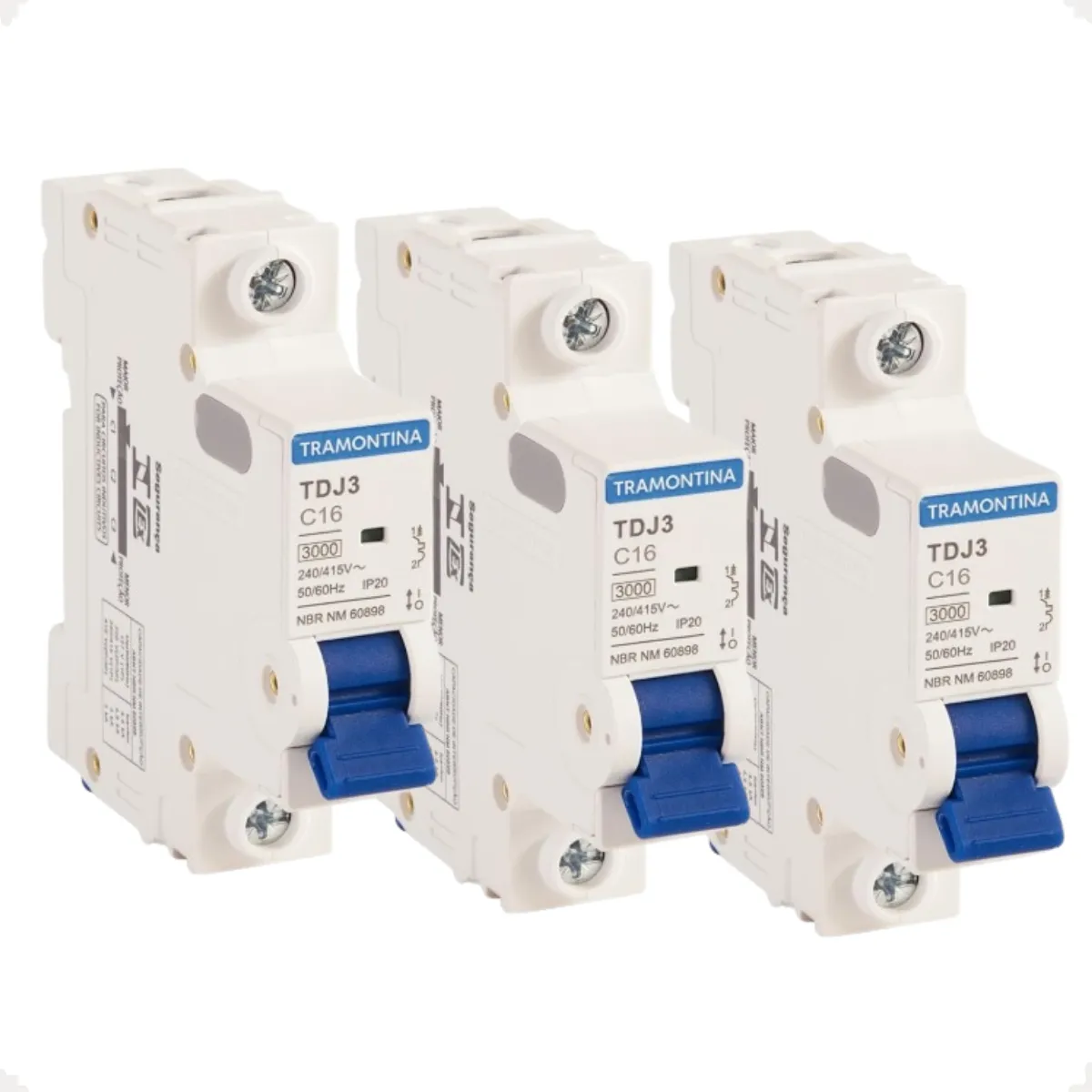 Kit 3 Disjuntor Monopolar 16a