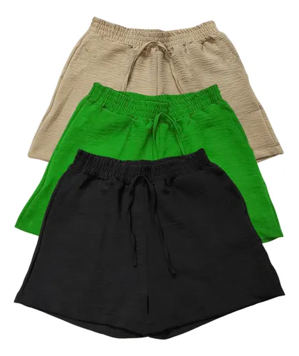 Kit 3 Shorts Feminino Basico