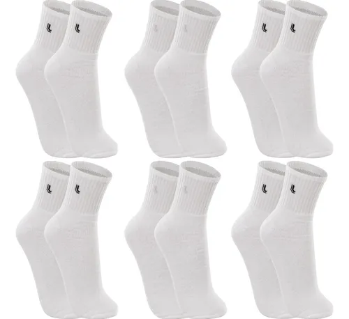 Kit 6 Pares Meias Lupo Cano Médio Alta Esportivas Academia