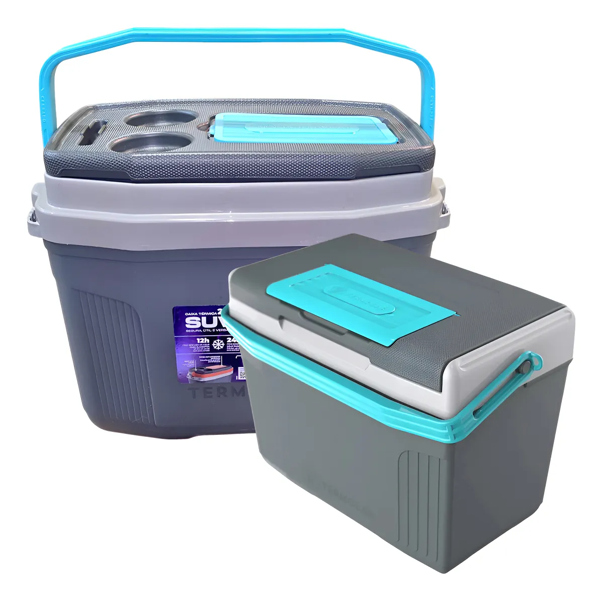 Kit Caixa Cooler Termico Cinza