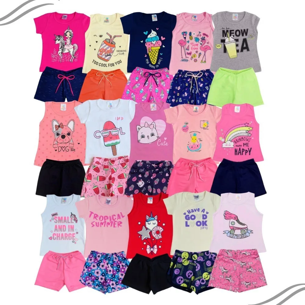 Kit Lote 12 Peças Menina Conjunto Infantil