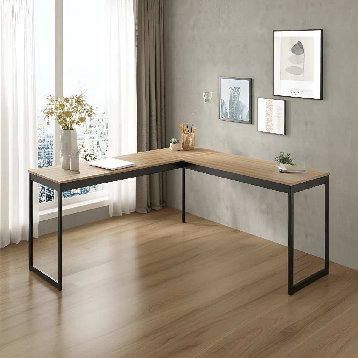 Mesa Em L Industrial Escrivaninha