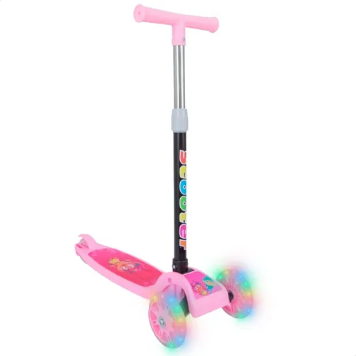 Patinete Infantil 3 Rodas Com Led Dobrável