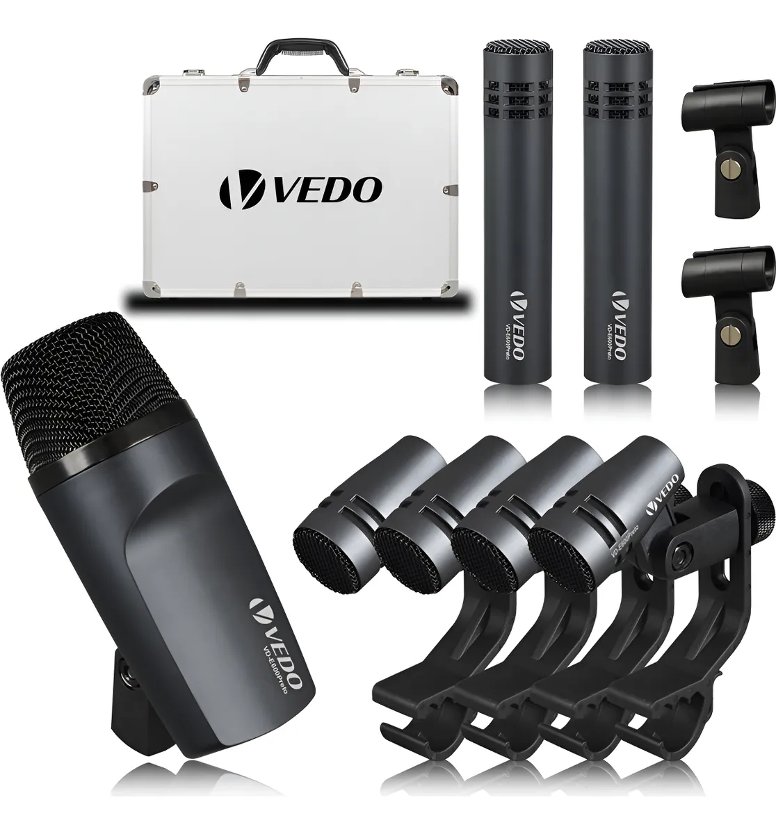 Vedo Kit De 7 Microfones Dinâmicos