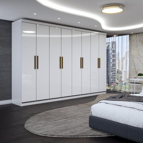 Guarda-Roupa Casal Odisseia 8 Portas 4 Gavetas Branco – Panorama Móveis