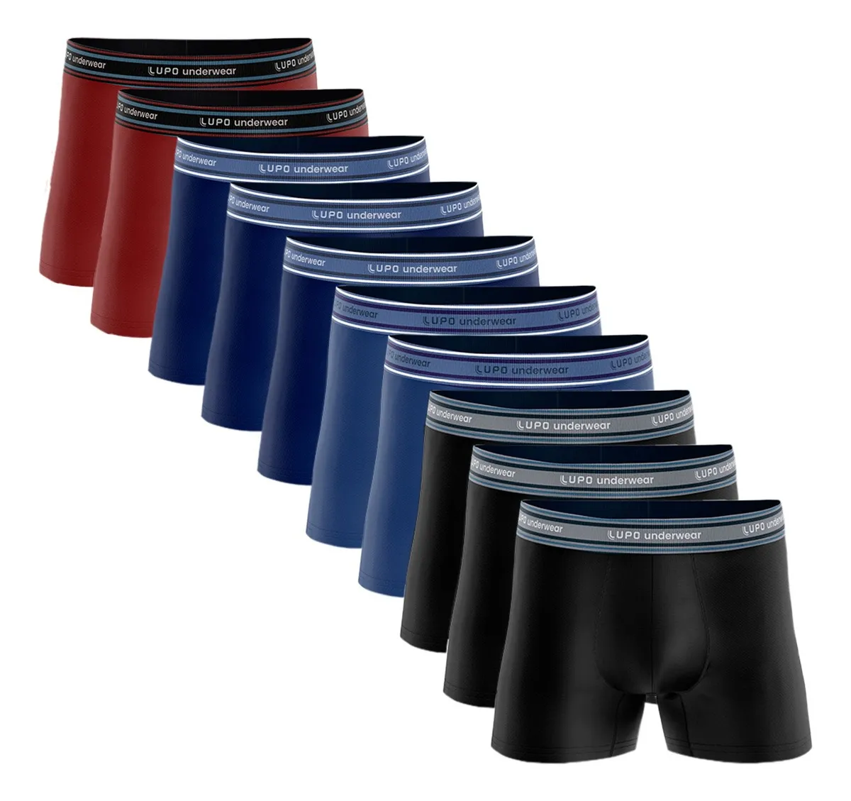 Kit 10 Cueca Boxer Lupo Algodão