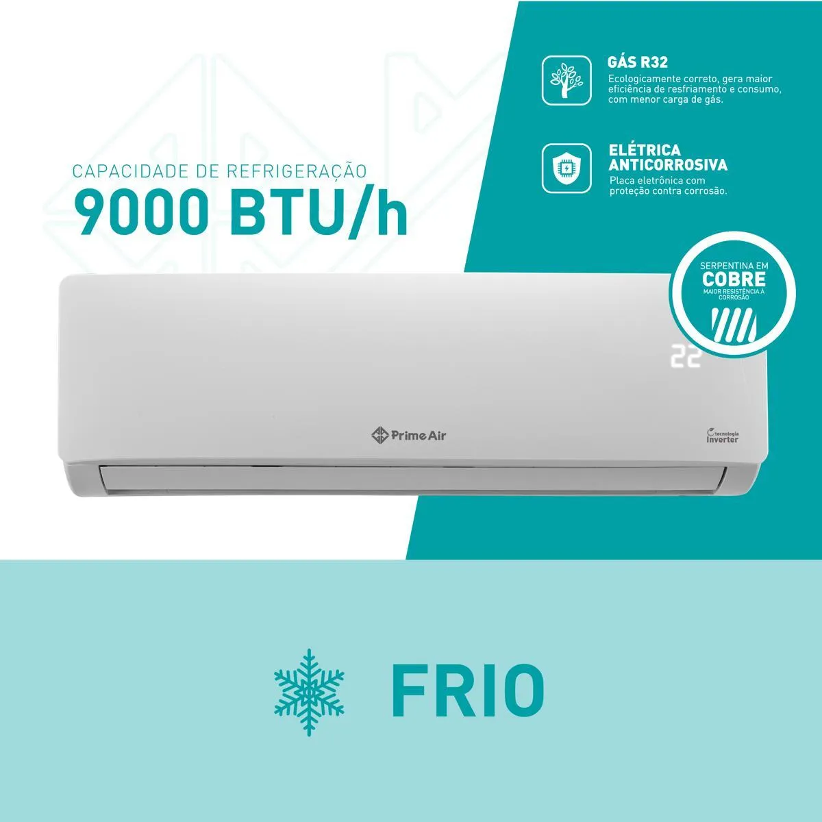 Ar-condicionado Split 9000 Btu/h Prime