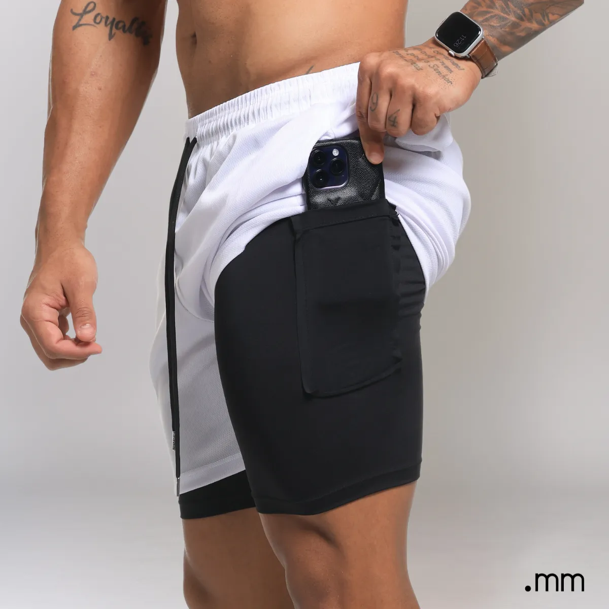 Bermuda Dupla Masculina Compreensão 2 Em 1