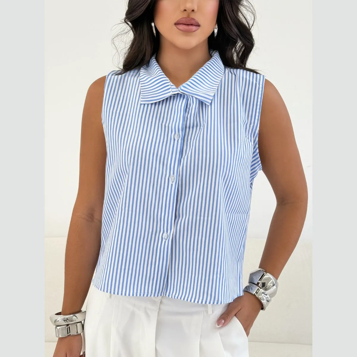 Blusa Feminina Camisa Regata Listrada