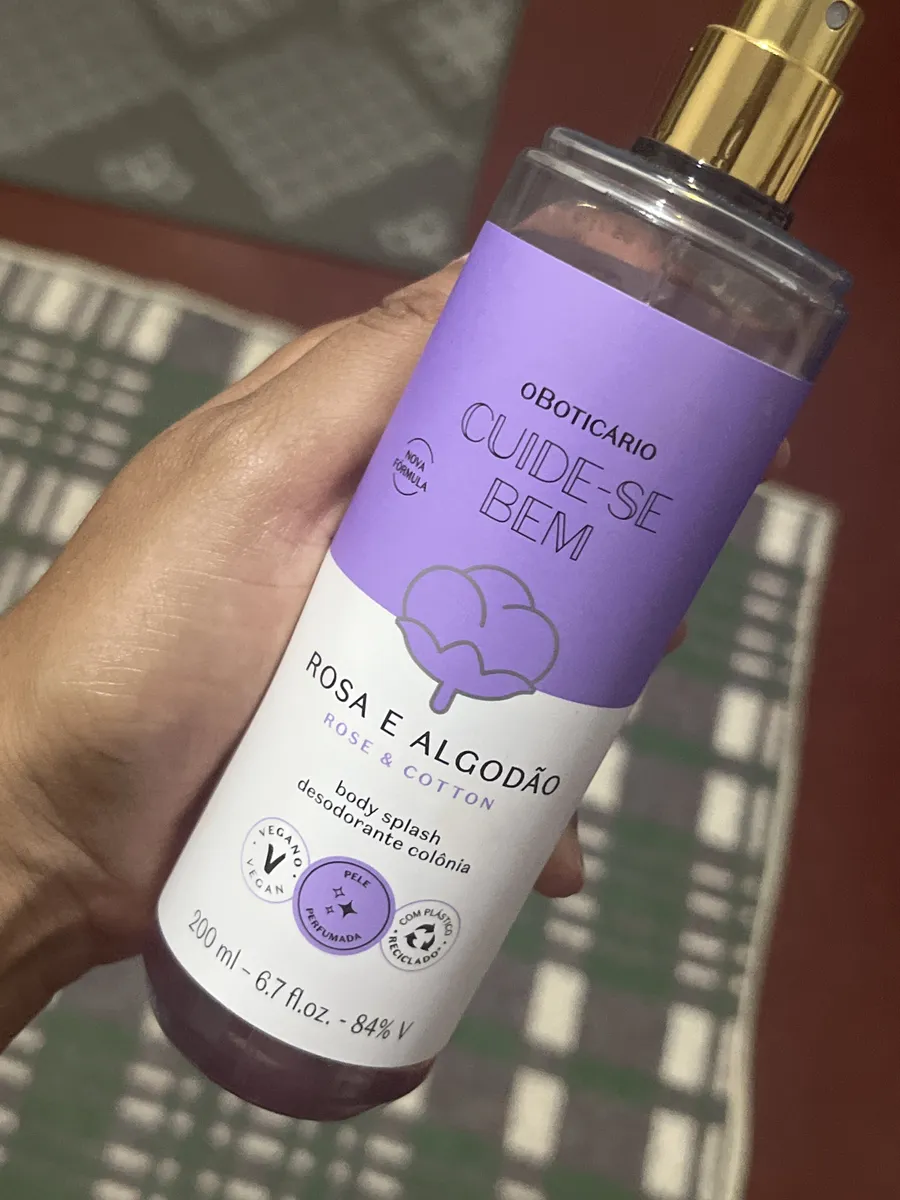 Body Splash Cuide-se Bem Rosa & Algodão