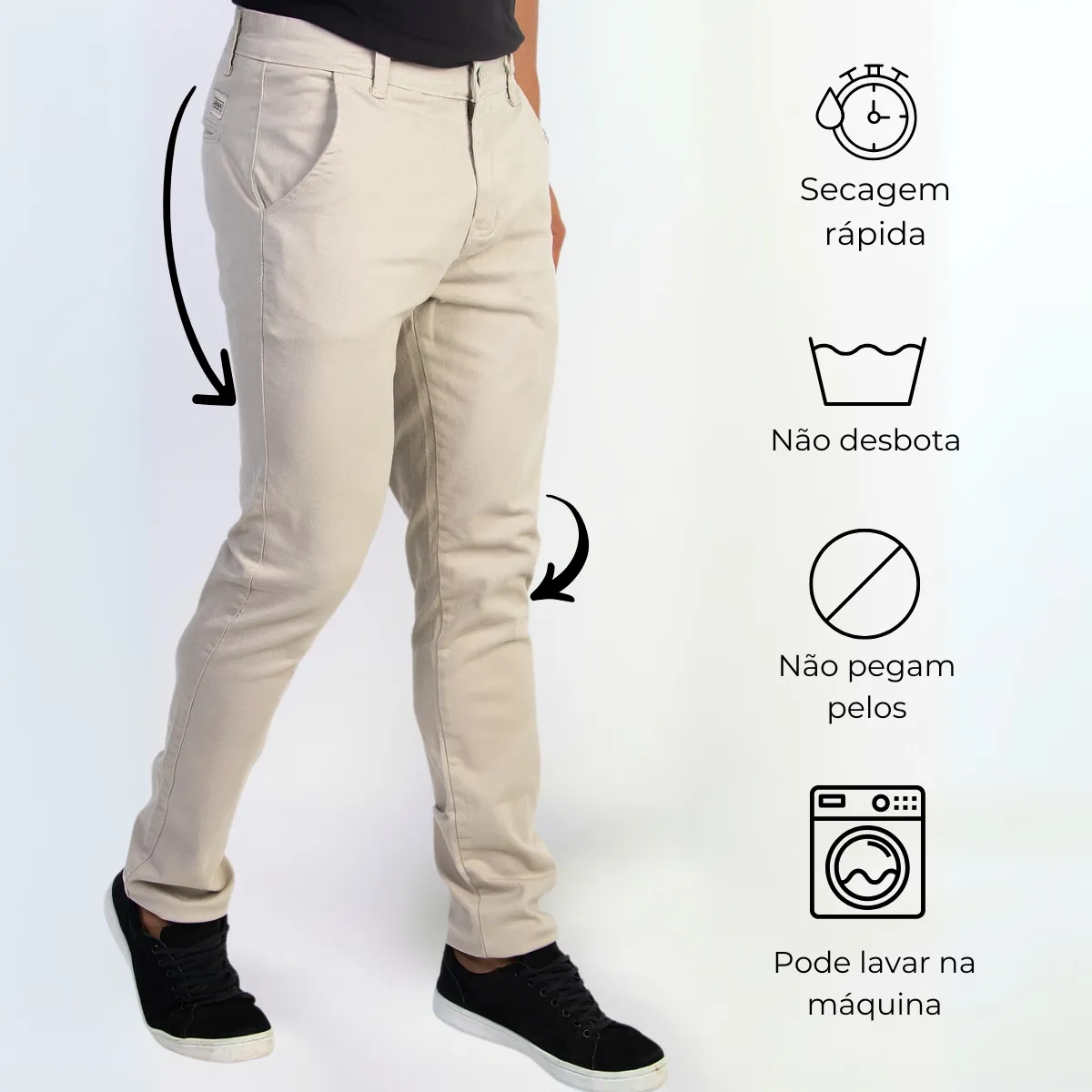 Calça Sarja Social Masculina Esporte Fino
